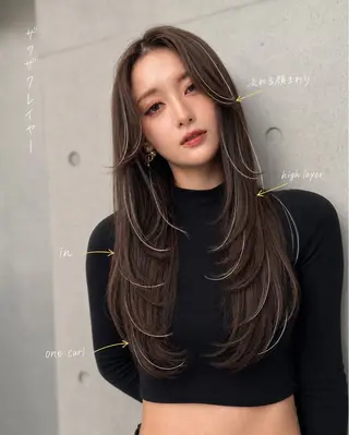 セミロング カラー ヘアアレンジ 🌫️大人韓国ヘア 🌫️naoyaのヘアスタイル