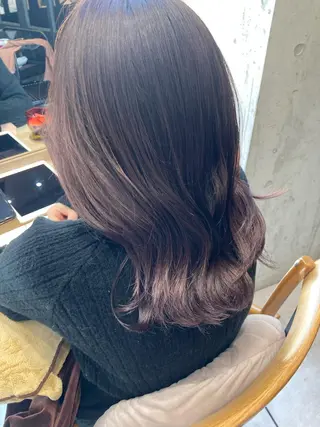 ミディアム ✨色持ちの良い艶 カラー✨蟹江真世のヘアスタイル