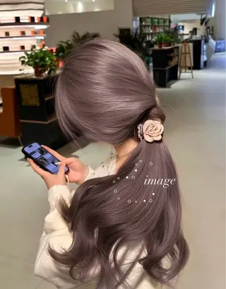 ロング 淡色ラベンダー♡ ニーナ🎀🦙のヘアスタイル