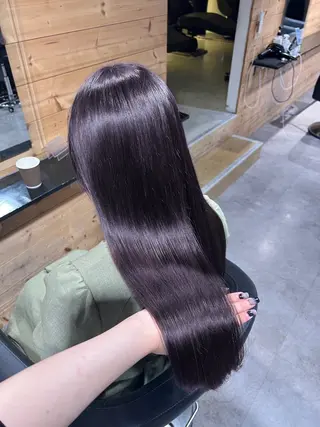 ロング カラー 暗髪🩶ラベンダー/ ブルー/ユウナ🤍のヘアスタイル