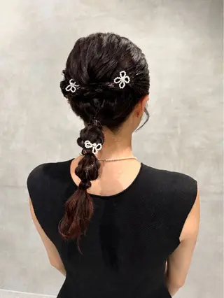 ヘアアレンジ 上品♡ブラウン💎 アレンジ🩰Rimiのヘアスタイル