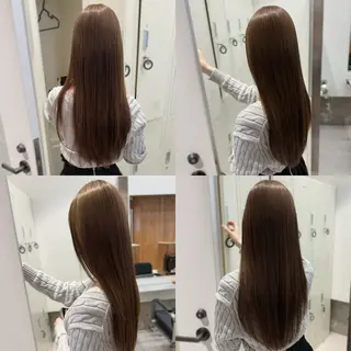 セミロング カラー パーマ 縮毛矯正+モテカラー 🎀✨MIHOのヘアスタイル