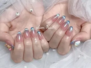 ネイル エツメ💅 長さ出し🎀デザインのネイルデザイン