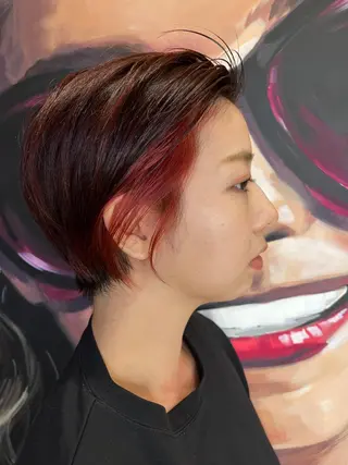 ショート カラー パーマ ヘアアレンジ メンズ キッズ ネイル マツエク・マツパ アイブロウ 久木原 ゆりのヘアスタイル