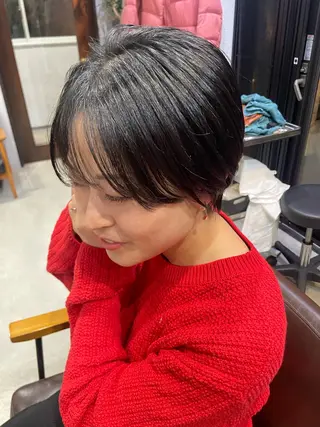 ショート バレイヤージュ ブリーチ特化のヘアスタイル