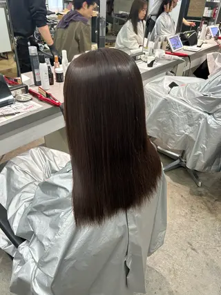 ミディアム ハルカ 美髪縮毛矯正 レイヤーモデル募集のヘアスタイル