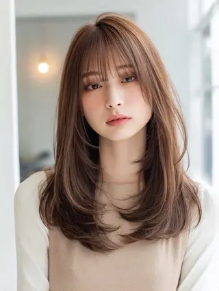 ロング 絶対綺麗な暖色カラー 🎯あります✨増渕✨のヘアスタイル