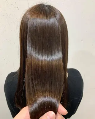 ロング 韓国レイヤーカット✨ 縮毛矯正 原田 優作のヘアスタイル
