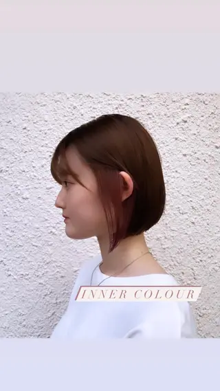 ショート カラー ブリーチなしWカラー 🎀韓国ヘア/amiのヘアスタイル