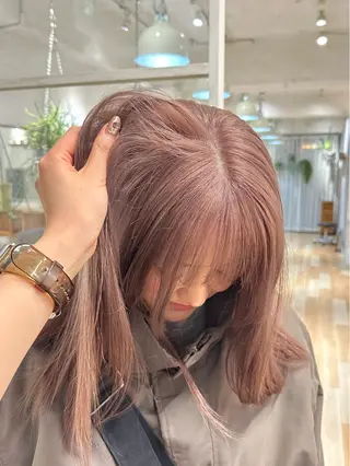 セミロング カラー REINA☁️透明感 カラー/ぷつっと♡のヘアスタイル