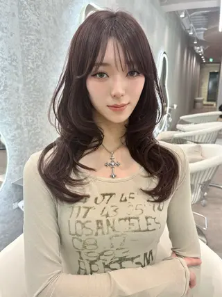 ロング カラー ヘアアレンジ 大宮縮毛矯正🩵 レイヤー 佐藤和のヘアスタイル