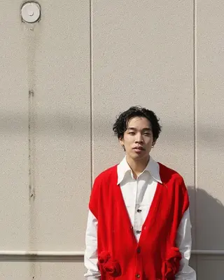 パーマ メンズ レイヤー/透明感 カラー　いくらまゆのヘアスタイル