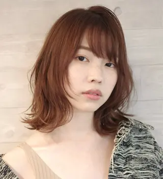 ミディアム カラー パーマ 西川 賢一のヘアスタイル