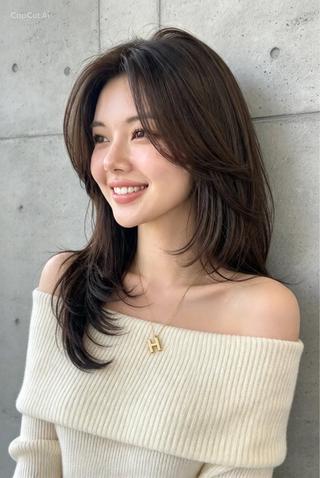 セミロング 神戸/karina /レイヤー/顔まわりのヘアスタイル