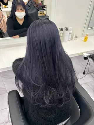 ロング カラー 抜け感レイヤー︴ ニュアンスカラーのヘアスタイル