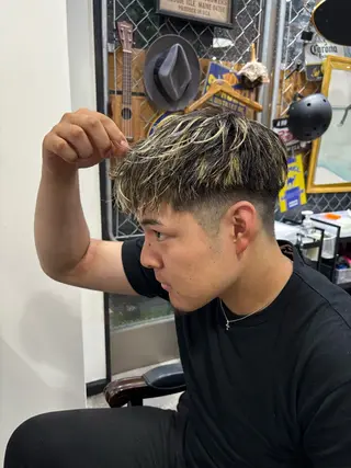 ショート パーマ メンズ hack 佐藤龍空のヘアスタイル