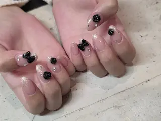 ネイル 韓国/ワンホン/長さ 出しつけ放題🎀のネイルデザイン