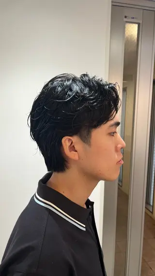 ショート パーマ メンズ センターパート職人 柏/メンズ/ ハルキのヘアスタイル