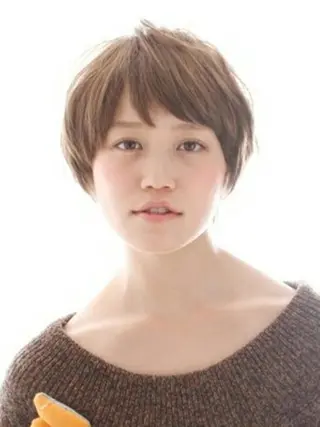 ショート カラー パーマ 韓国風レイヤーカット 上手く丁寧早い/マツのヘアスタイル