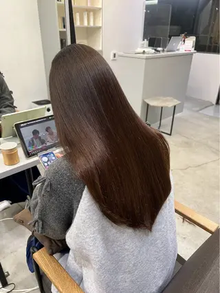 ロング パーマ 🍒モテ暖色カラー × うる艶✧ ゆなのヘアスタイル