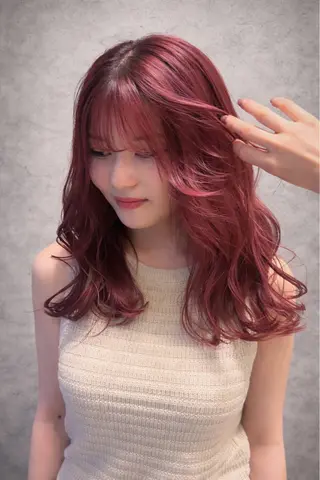 セミロング 💞暖色艶カラー/ ホウツキカナ🍒のヘアスタイル