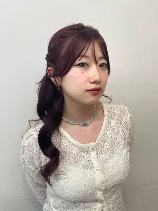 セミロング カラー 岩下 侑里のヘアスタイル