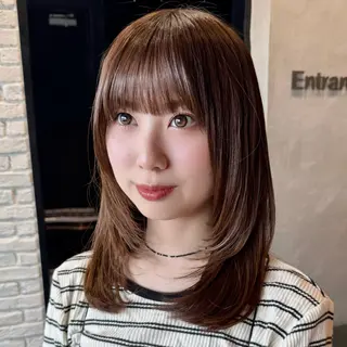 ミディアム カラー ヘアアレンジ 暖色/レイヤー/ショ ート/hana🌸のヘアスタイル