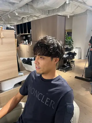 ショート パーマ メンズ 梅田茶屋町メンズ 専門美容師 山元一平のヘアスタイル