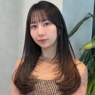 セミロング 結べるレイヤーカット /カラー/あさかのヘアスタイル