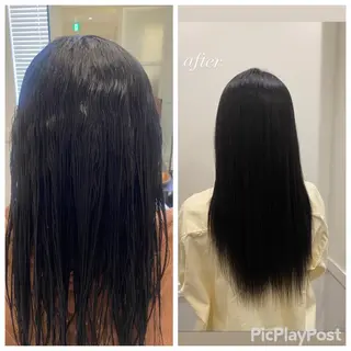 ロング パーマ 髪質改善縮毛矯正,ブ リーチ縮毛矯正KEIのヘアスタイル