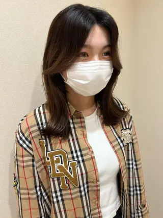 ミディアム カラー 外国人対応 佐久間のヘアスタイル