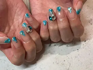 ネイル 韓国/ワンホン/長さ 出しつけ放題🎀のネイルデザイン