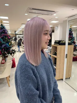 セミロング カラー 暖色/ブリーチカラー 🎀 M i k uのヘアスタイル