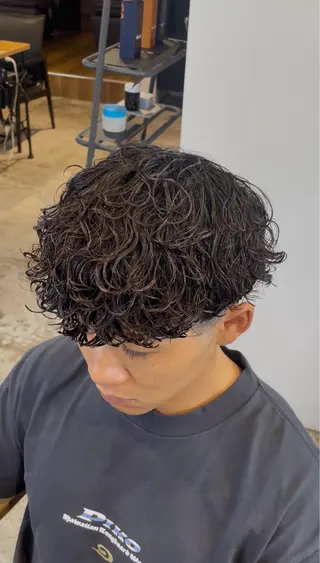 ショート パーマ 梅田💥メンズパーマ 特化💥ふみのヘアスタイル