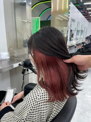 ロング カラー ヘアアレンジ 縮毛矯正/髪質改善/ ブリーチ毛/木元渓太のヘアスタイル