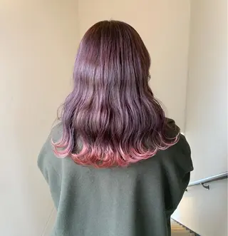 セミロング カラー 本間 結衣のヘアスタイル