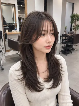ミディアム 髪質改善 韓国風 池田一之のヘアスタイル