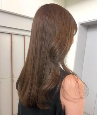 ロング カラー オリーブ🎶アッシュ グレージュちひろ🧸のヘアスタイル