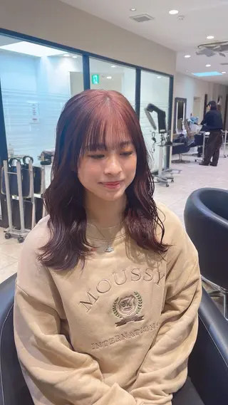 セミロング ヘアアレンジ ふわっと抜け感🫧 ブラウンベージュ🤎のヘアスタイル