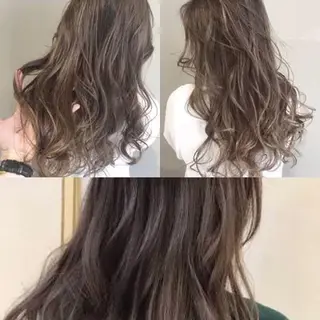 セミロング カラー パーマ ヘアアレンジ 【公式】amble luxe池袋東口🩷のヘアスタイル