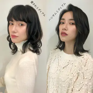 ミディアム KONOMI スタイリストのヘアスタイル