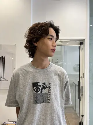 ミディアム パーマ keshiki 大名のヘアスタイル