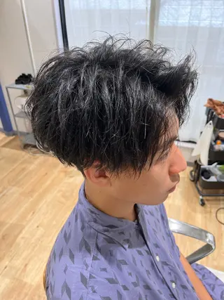 ショート カラー パーマ メンズ メンズサロン LiGKAITO🦖のヘアスタイル