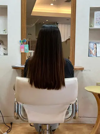 ロング 高畑駅×縮毛矯正 縮毛矯正×湯浅貴子のヘアスタイル
