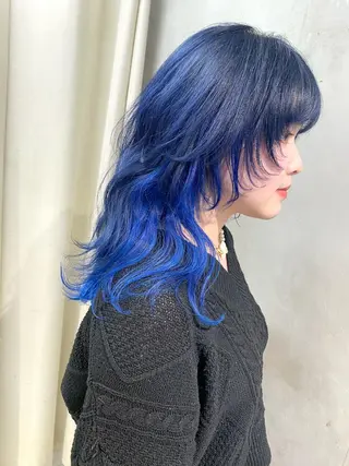セミロング カラー 境 健助のヘアスタイル