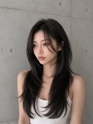 セミロング カラー ヘアアレンジ 🌫️大人韓国ヘア 🌫️naoyaのヘアスタイル