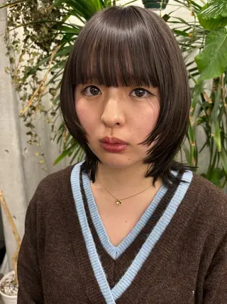 ミディアム カラー 似合わせカット レイヤー/ボブのヘアスタイル
