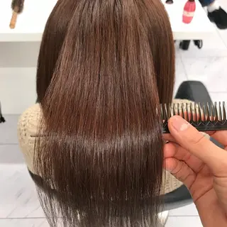セミロング カラー 髪質改善縮毛矯正,ブ リーチ縮毛矯正KEIのヘアスタイル