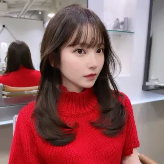 セミロング City/louwe 韓国レイヤーカットのヘアスタイル