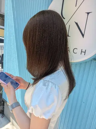 ロング 髪質改善&白髪ぼかし カラー♡店長みやけ♡のヘアスタイル